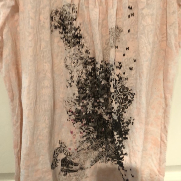 Blush pink sheer top with flower pattern - Picture 3 of 5